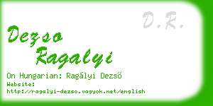 dezso ragalyi business card